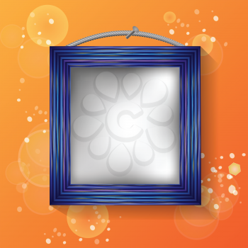 colorful illustration with blue frame on a orange background  for your design