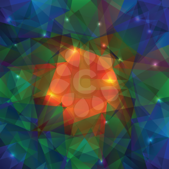 colorful illustration with abstract crystal background for your design