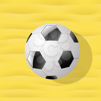 colorful illustration with football on  abstract yellow background  for your design