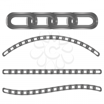  illustration with steel chain on a white background  for your design