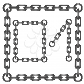 colorful illustration with steel chain numbers on a white background  for your design