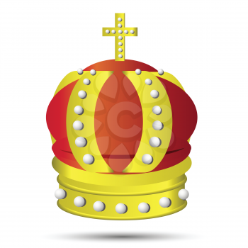 colorful illustration with golden crown on a white background  for your design