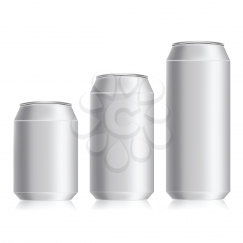 colorful illustration with drink cans  on a white background