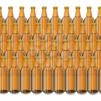colorful illustration with Glass Beer Brown Bottle on a white background