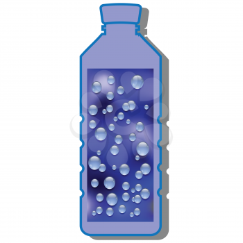 colorful illustration with bottle of water on a white background