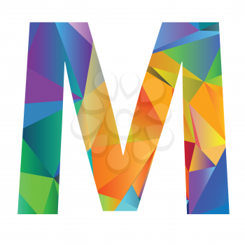 illustration with letter of different colors on a white background