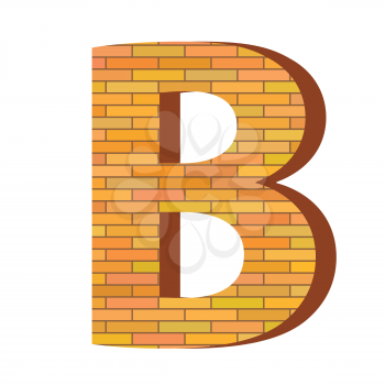 colorful illustration with brick letter B  on a white background