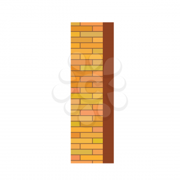 colorful illustration with brick letter I  on a white background