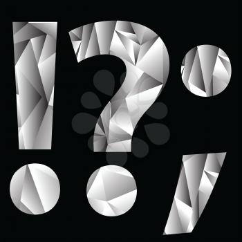 illustration with crystal question mark  on a black background