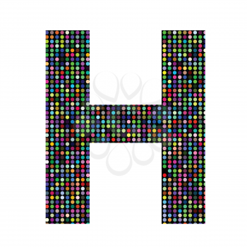 colorful illustration with multicolor letter H on  a white background