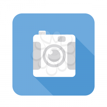 colorful illustration with  digital camera flat icon on a white background