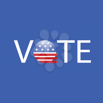 colorful illustration United States Election Vote Button on a blue background