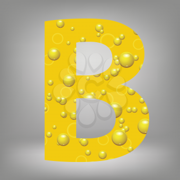 colorful illustration with beer letter B on a grey background
