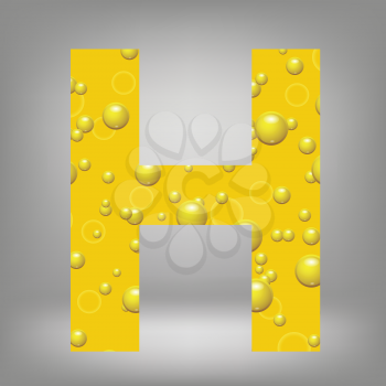 colorful illustration with beer letter H on a grey background