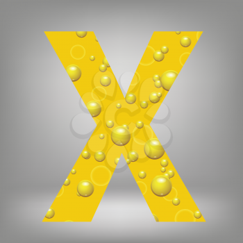 colorful illustration with beer letter X on a grey background