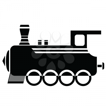  illustration with locomotive icon  on a white background