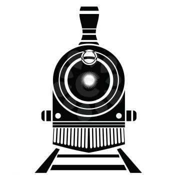  illustration with old train icon on a white background