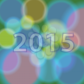 colorful illustration with  new year blurred  background