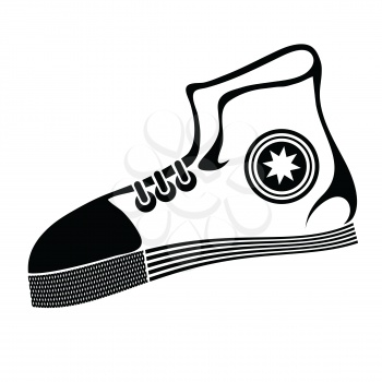  illustration with running shoe on a white  background for your design