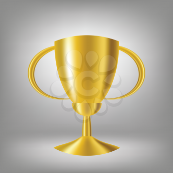 colorful illustration with golden cup on a grey background