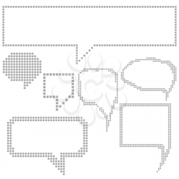 illustration with  Pixel Speech Bubbles on a white background