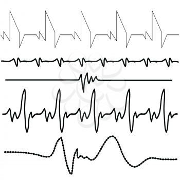  illustration with electrocardiogram set  on  white background