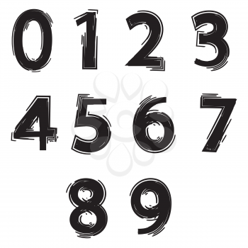  illustration  with set of numbers on white background
