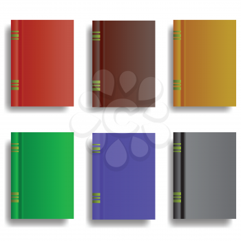 colorful illustration  with set of books on white background