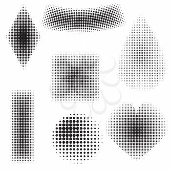 illustration  with halftone objects on white background
