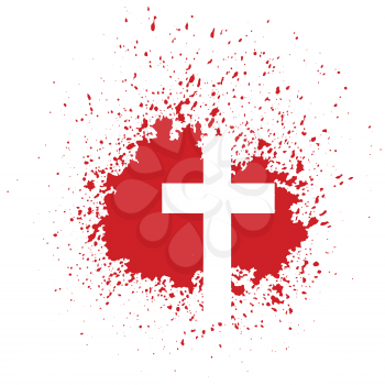  illustration  with  bloody cross  on white background