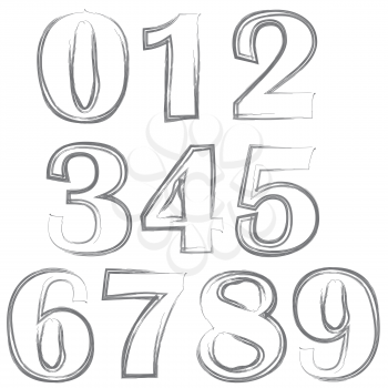 illustration  with  numbers on white background
