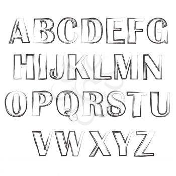 illustration  with  alphabet on white background