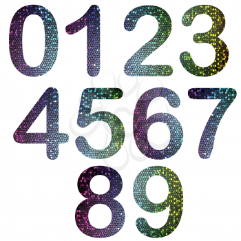 colorful illustration  with  numbers  on white background