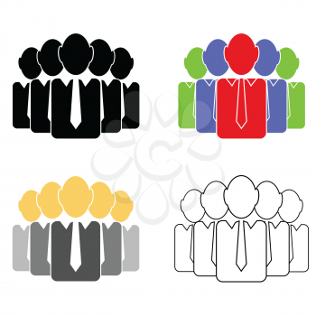 colorful illustration  with group of people on white background