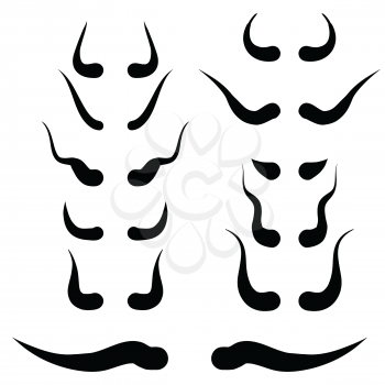  illustration  with horns silhouettes on white background