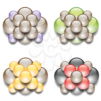 colorful illustration  with  abstract molecular concept on white  background