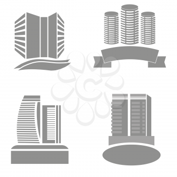  illustration  with real estate icons on white  background
