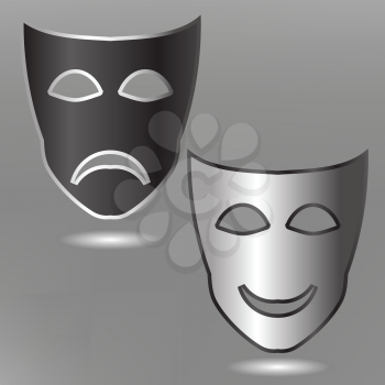 illustration  with masks on grey background