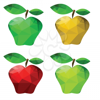 colorful illustration  with abstract apples on white background