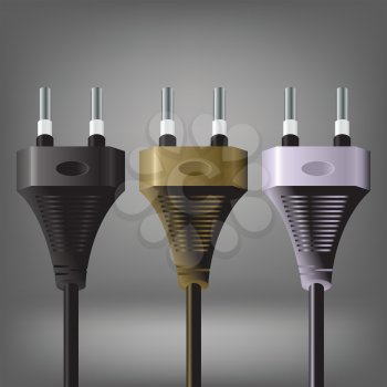  illustration  with plugs on grey background