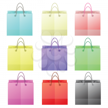 colorful illustration  with paper bags on white background
