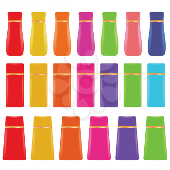 illustration  with cosmetic bottles on white background