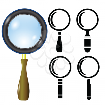 colorful illustration  with Magnifying glasses on white background