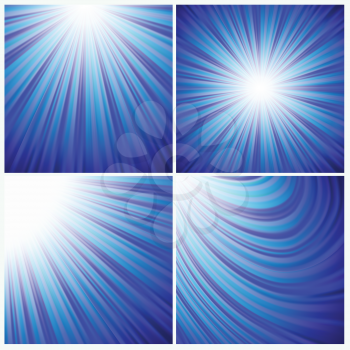 colorful illustration  with abstract blue rays background