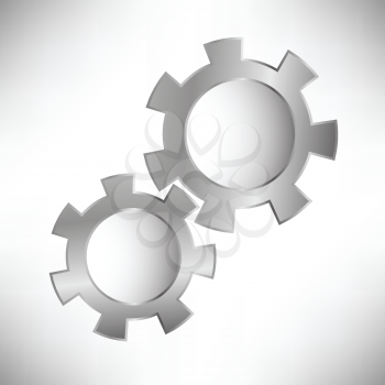 illustration  with gears isolated on white background