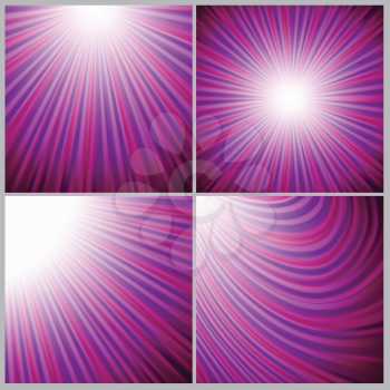 colorful illustration  with abstract pink rays backround