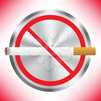 Prohibition sign on red background. No smoking sign. Sign showing no smoking is allowed. No smoking mark. Smoking prohibited symbol isolated on red background.