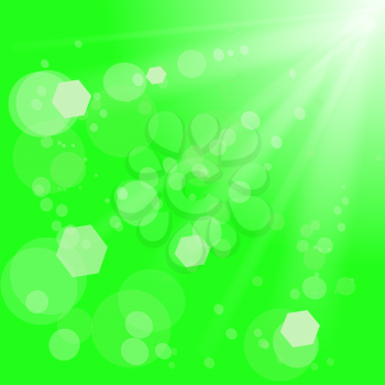 Abstract Green Background with Sun Rays. Sun Burst.