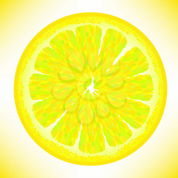 Slice of Fresh Yellow Lemon Isolated on White Background.