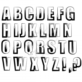 Alphabet Isolated on White Background. Set of Stylish Letters.